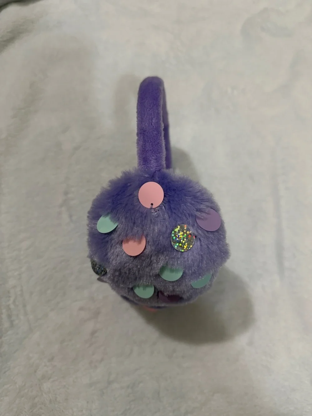 Claire’s Kids Purple Plush Earmuff Headphones - Soft Fuzzy Ear Warmers